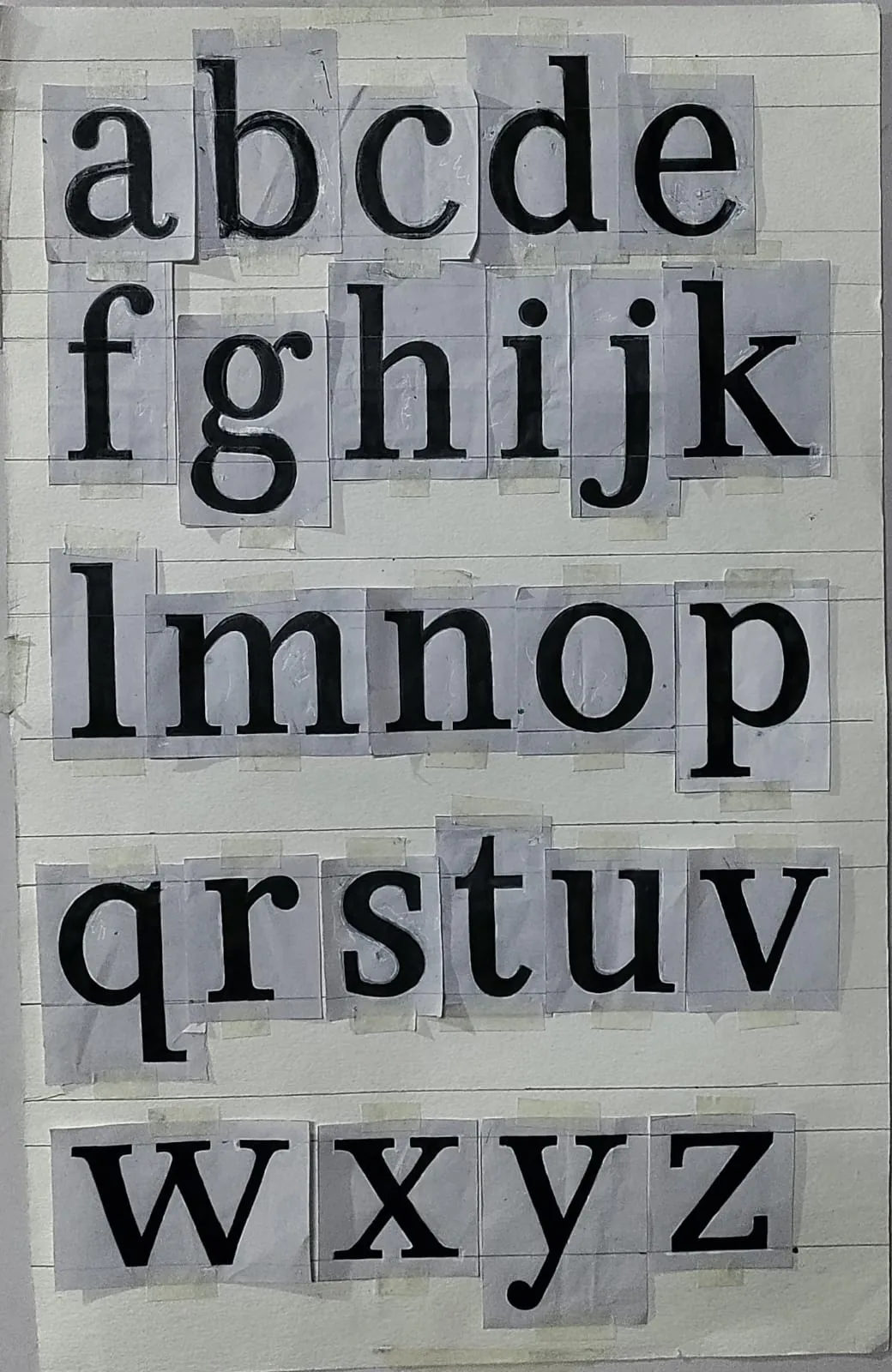 Cut-paper alphabet